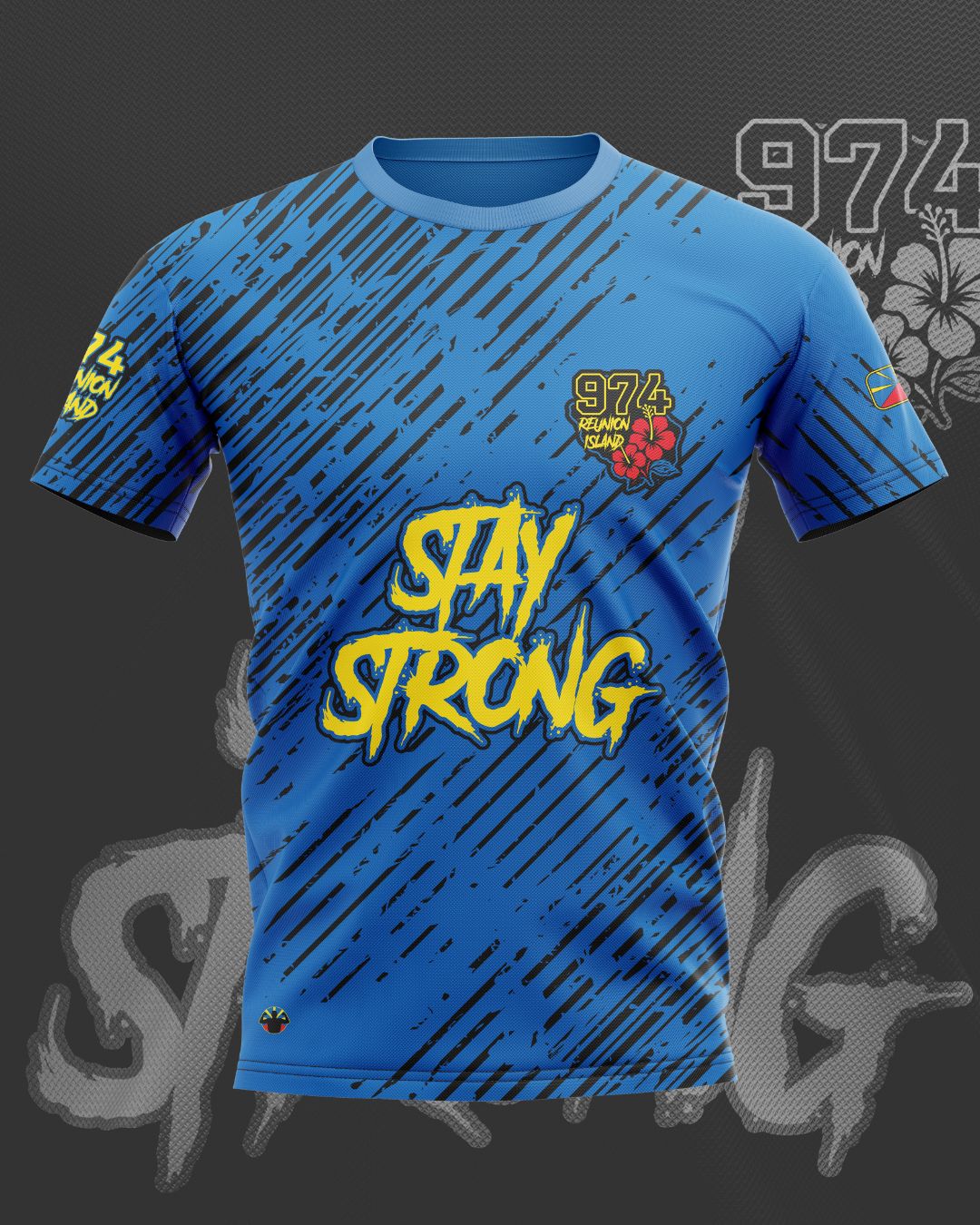 Jersey regular 974 stay strong - bleu